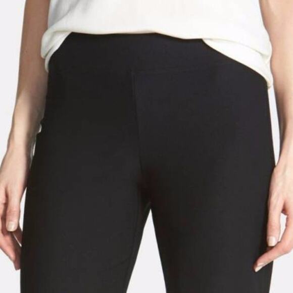 Eileen Fisher Large Stretch Crepe Slim Ankle Pants Black EETK - Picture 8 of 11